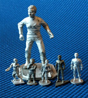 Various Star Trek miniatures of James T. Kirk (click for larger)