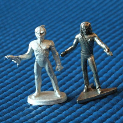 Lt Worf miniatures from LUGs Federation Away Team set and the Trek TNG Monopoly game