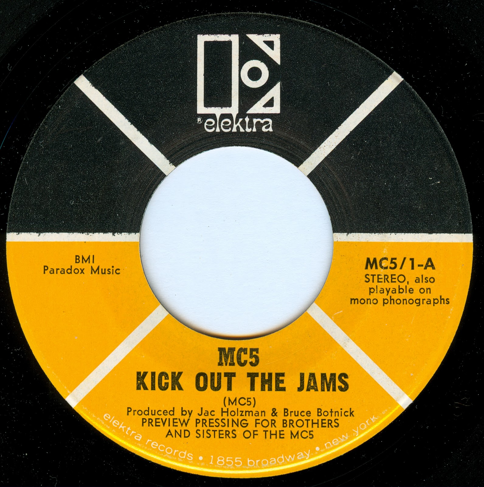 On The Record THE MC5 KICK OUT THE JAMS (1968 promo version)