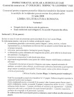 Subiecte limba romana - titularizare 2008 Iasi page 1 Subiecte limba romana - titularizare 2008 Iasi page 1
