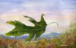 Flying Leaf, watercolor