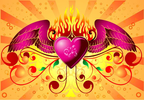 coloring pages of broken hearts with wings