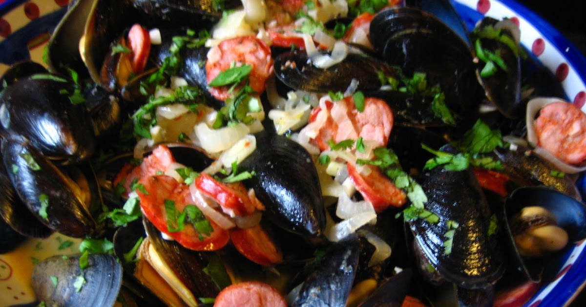 Recipes from 4EveryKitchen Steamed Mussels with Chorizo & White Wine