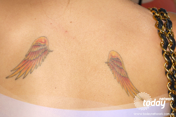 kristen quintrall tattoo. Small Angel Wings Tattoos