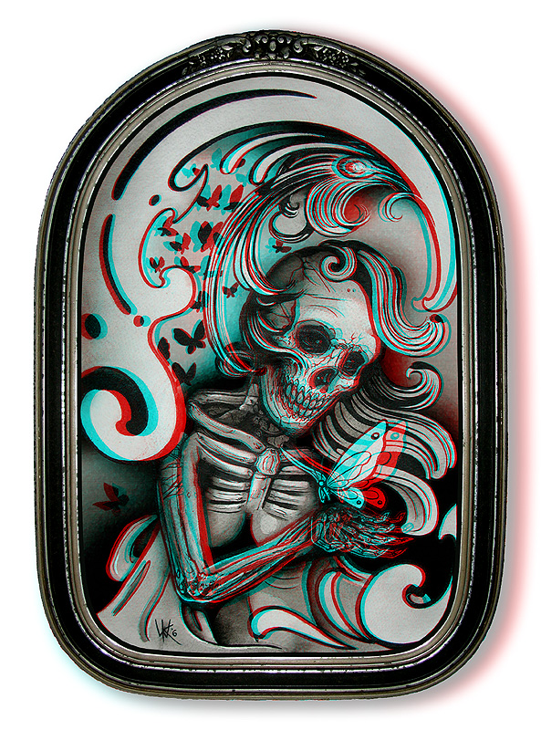 See Death Art come to life with this special 3-D version of my ink painting See Death Art come to life with this special 3-D version of my ink painting