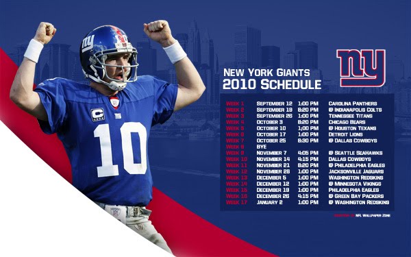 new york giants wallpaper. NY Giants 2010 Schedule