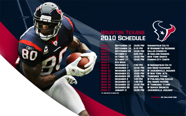 Houston Texans 2010 Schedule