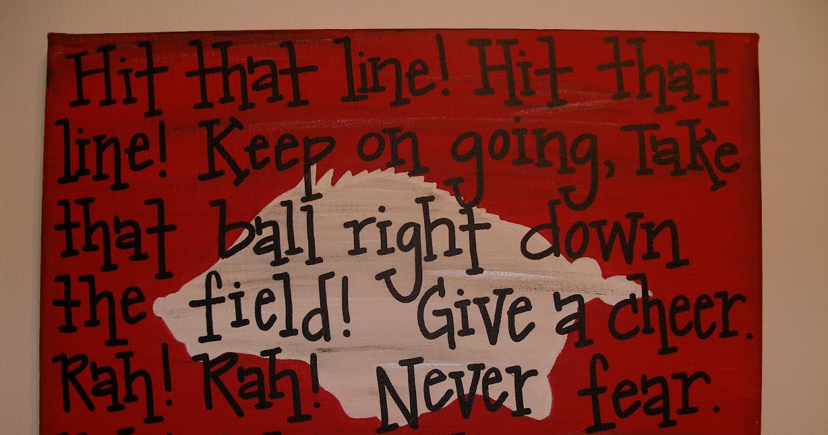 The Busy Brush Razorback Canvas Arkansas Fight Song