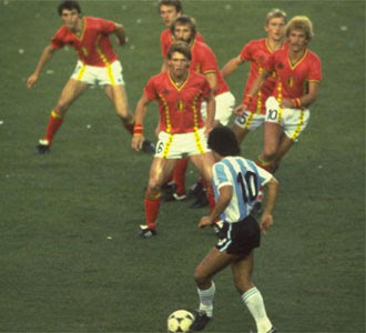 Maradona played his first