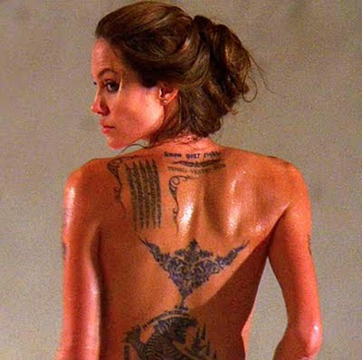 celebrity actress Angelina Jolie Tattoo