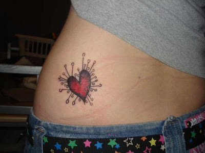 Heart Tattoo with Pricking Nails - Female Tattoo