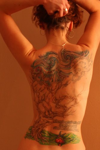 Full Back Tattoo Design on Sexy Girls Back