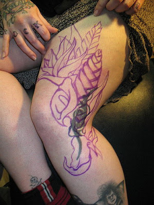 Tattooed Women Thigh Tattoo Design