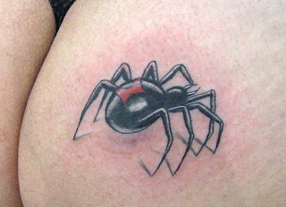 Butt Tattoos - Black Widow Spider tattoo Design