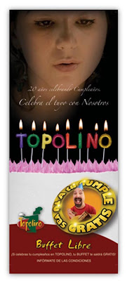 Grupo Topolino. Banderolas campaña cumpleaños