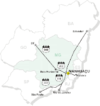 MAPA DE LOCALIZAÇÃO DA CIDADE DE MANHUAÇU/MG