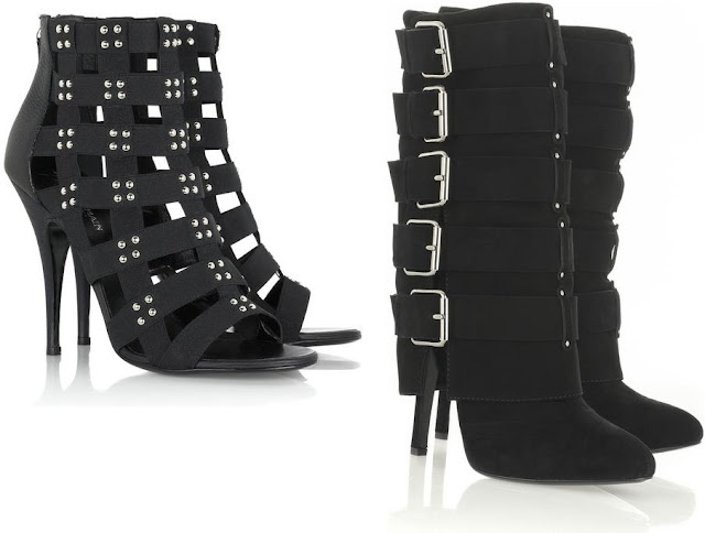 B almain ) )  Balmain+Studded+strappy+sandals+and+Buckle-detailed+suede+boots