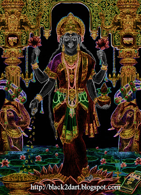 Goddess Lakshmi - Digital Art of Hindu Goddess Lakshmi