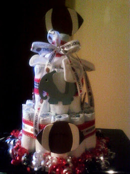 I love football/Bama themed Diaper Cake