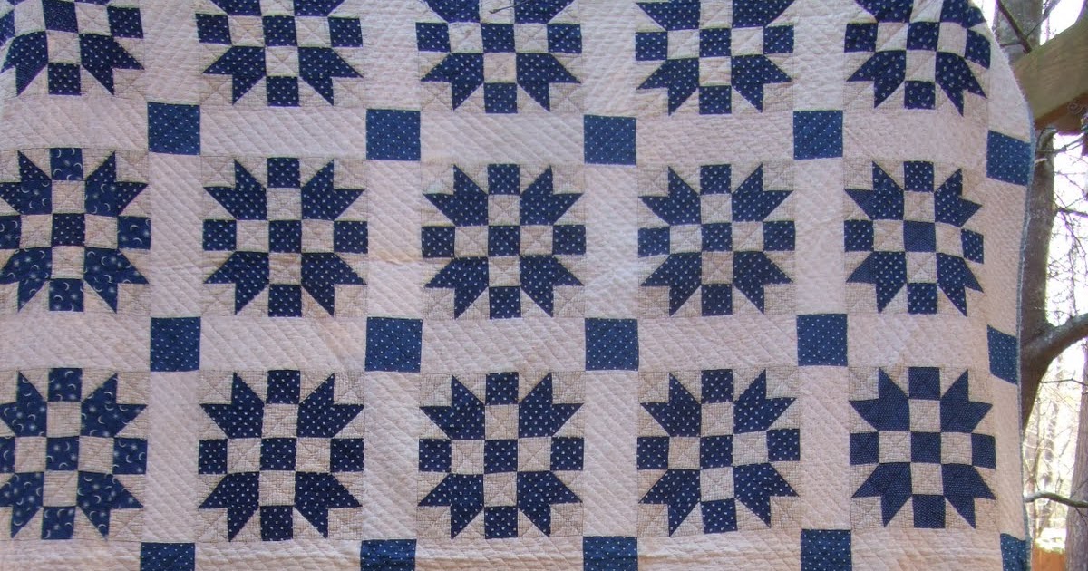 O'Quilts Antique Sister's Choice, blue and white