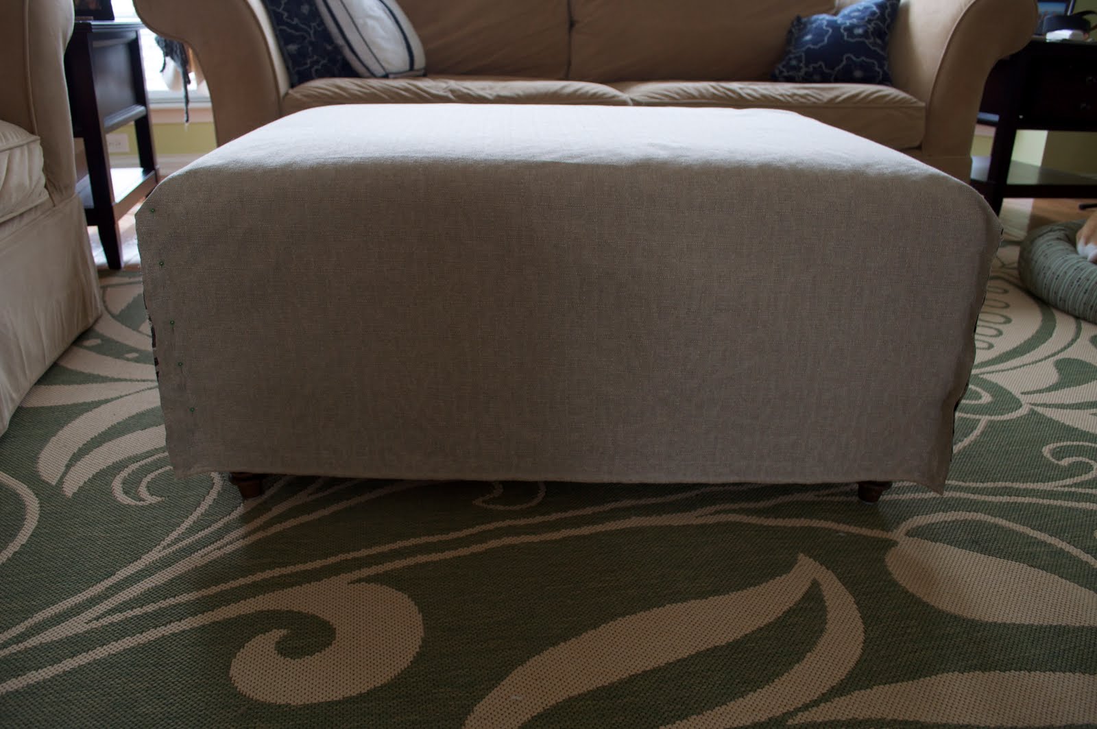 Tutorial Slipcovering an Ottoman Emily Ann Interiors