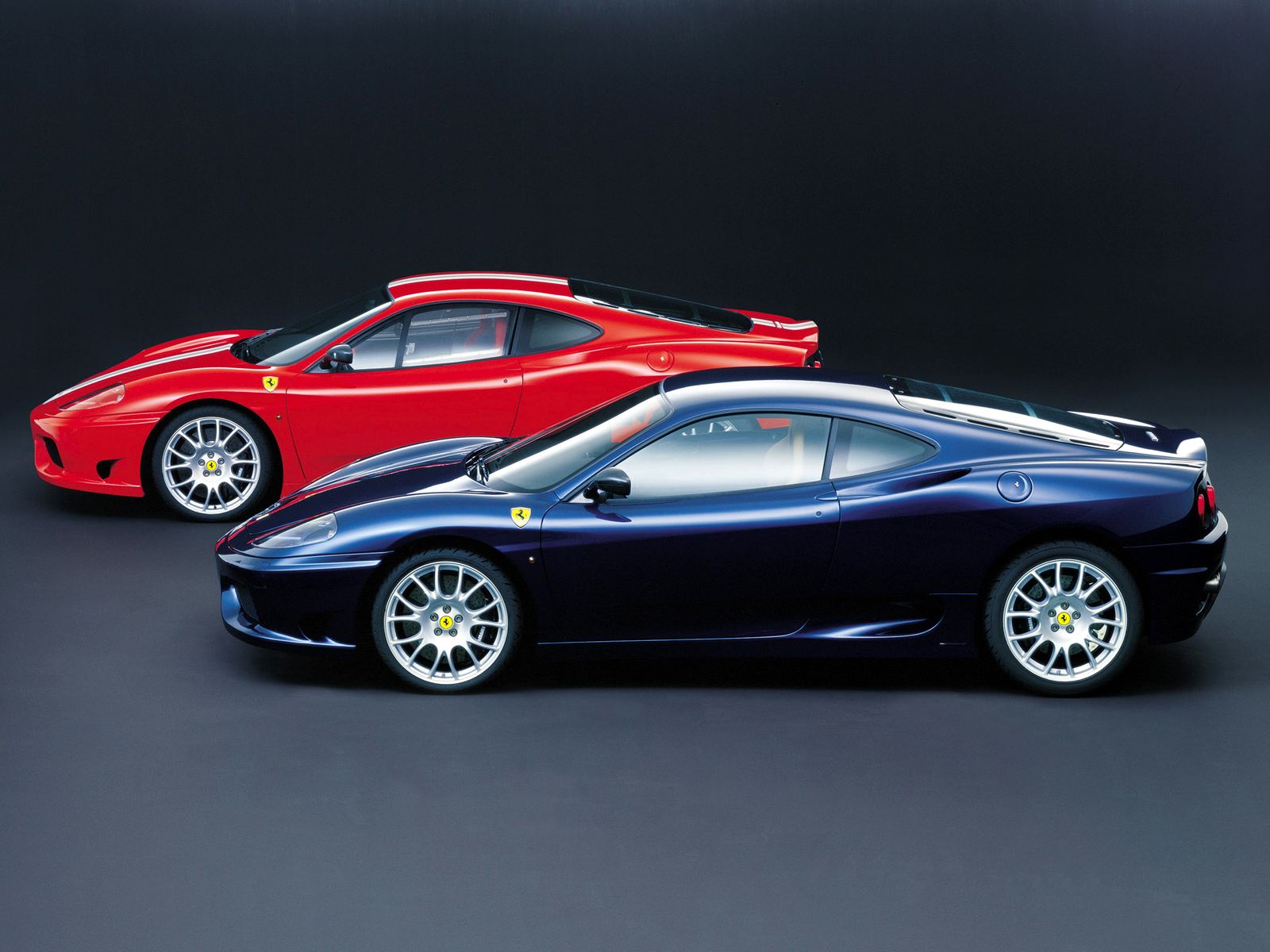 Red and Blue Ferrari 360 Modena Wallpaper Urban Art Wallpaper