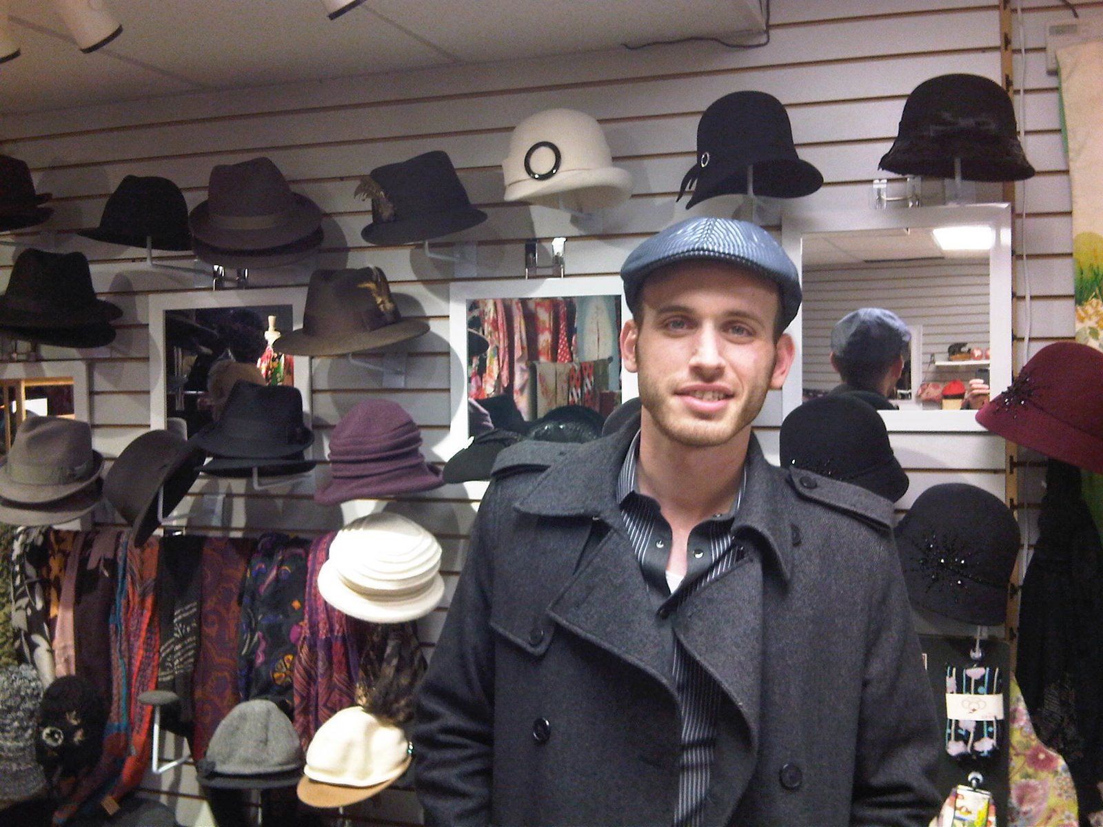 The Hat House Hat customers with new hats from The Hat House in Soho