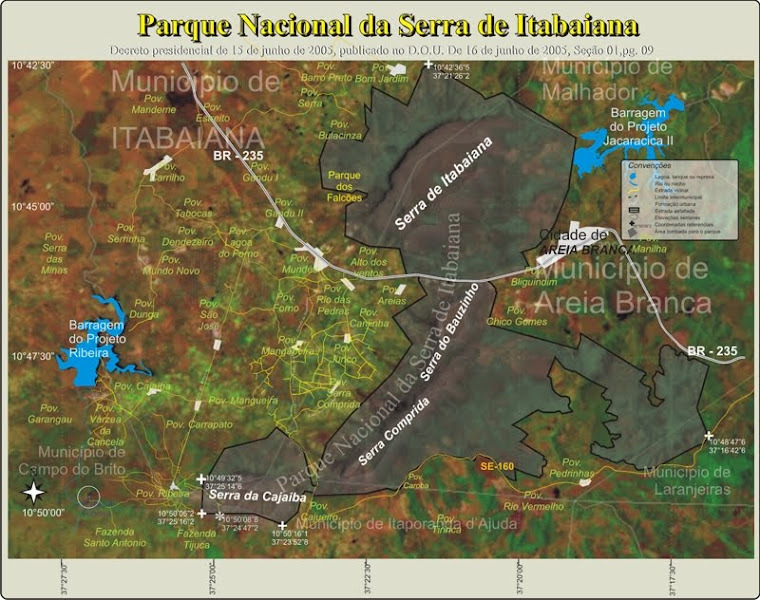 Mapa do Parque Nacional da Serra de Itabaiana
