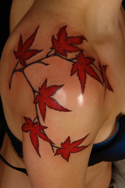 japanese maple tattoo designs. japanese maple leaf tattoo.