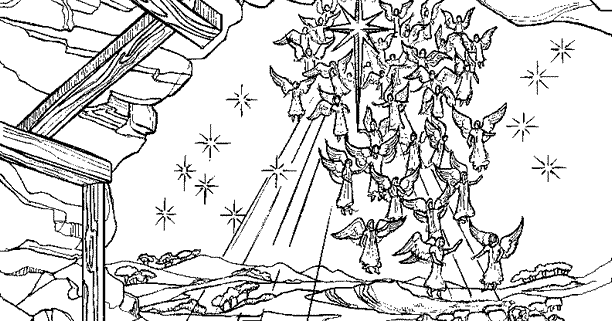 Banco de Fotos gratis: Imagen de el nacimiento de jesus para colorear