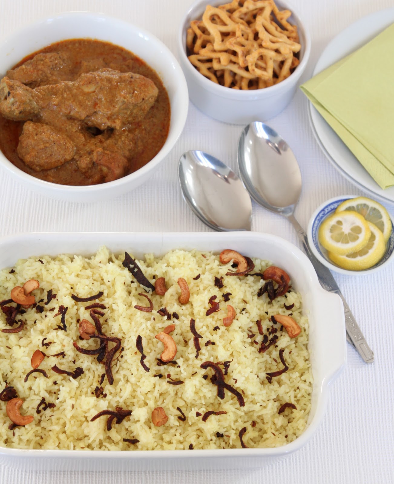 My Kitchen Antics Kashmiri chicken curry with cumin flavoured rice