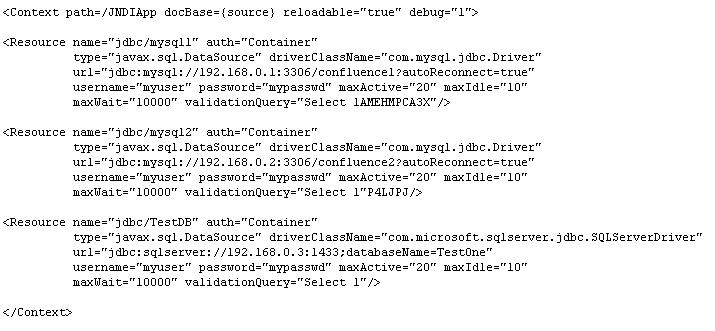 Here i have used 3 jndi