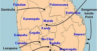 Minihagalkanda Sri Lanka Map Kirigalpoththa: Sri Lanka Map No.3