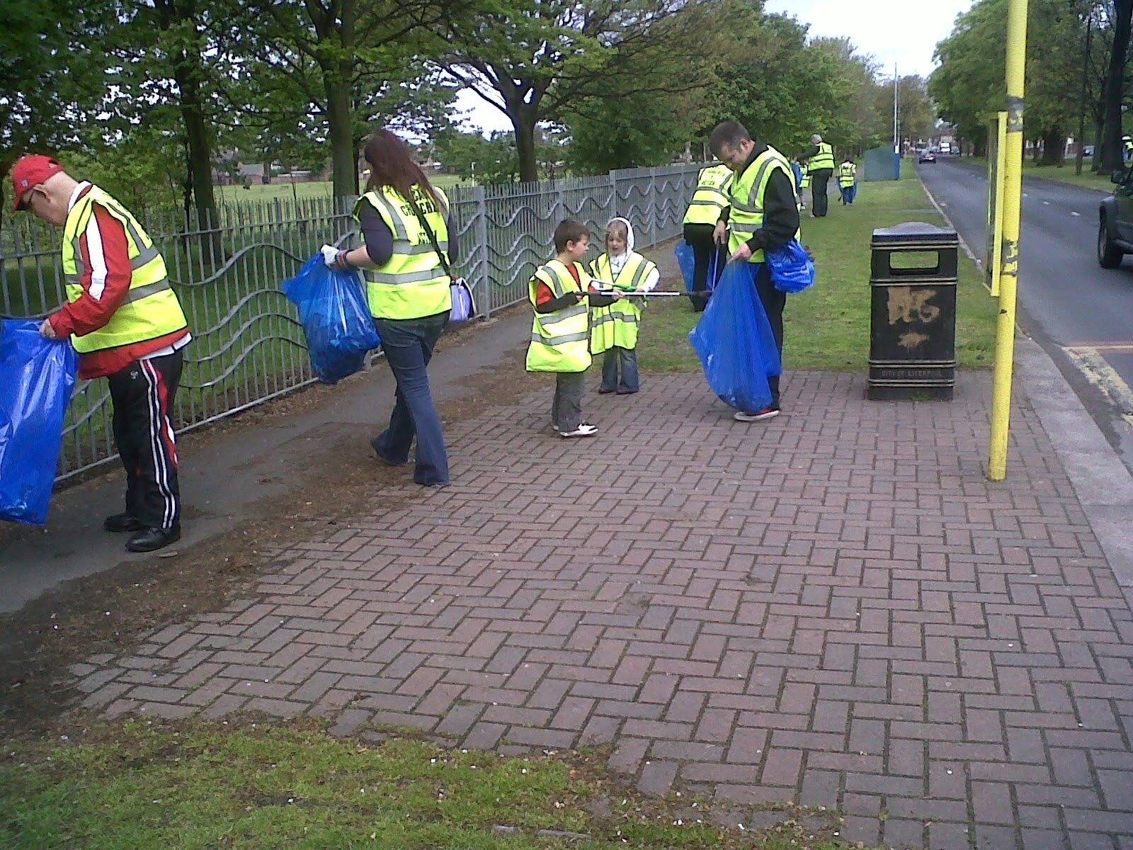 Paula Keaveney Lib Dem Campaigner Litter picking in Garston