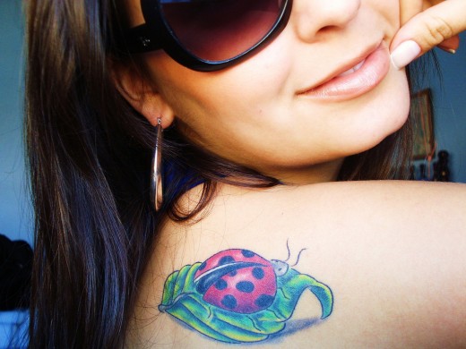 ladybug tattoo. lady bug tattoo. And all three