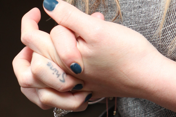 Here's another picture of Hilary's "Shine" tattoo from September 13, 2010:
