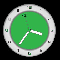 green aluminium free flash clock preview