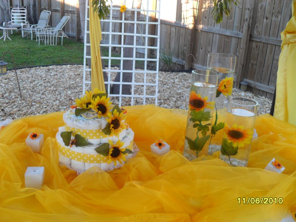 sunflower diaper cake
