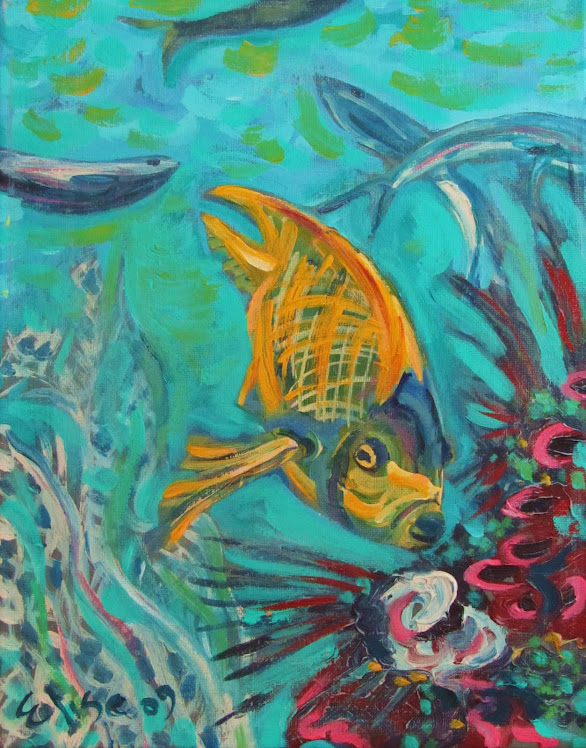PAINTING-INTO THE DEEP #1 Acrylic on canvas-11x14
