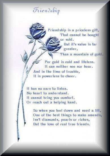 poems about friendship. poems for a best friend.