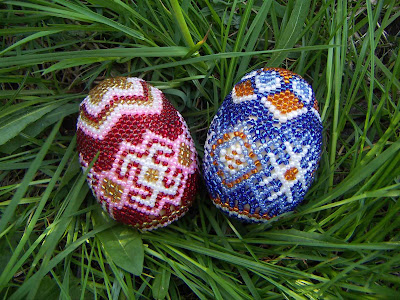 easter eggs pictures. Beaded Easter Eggs Made In