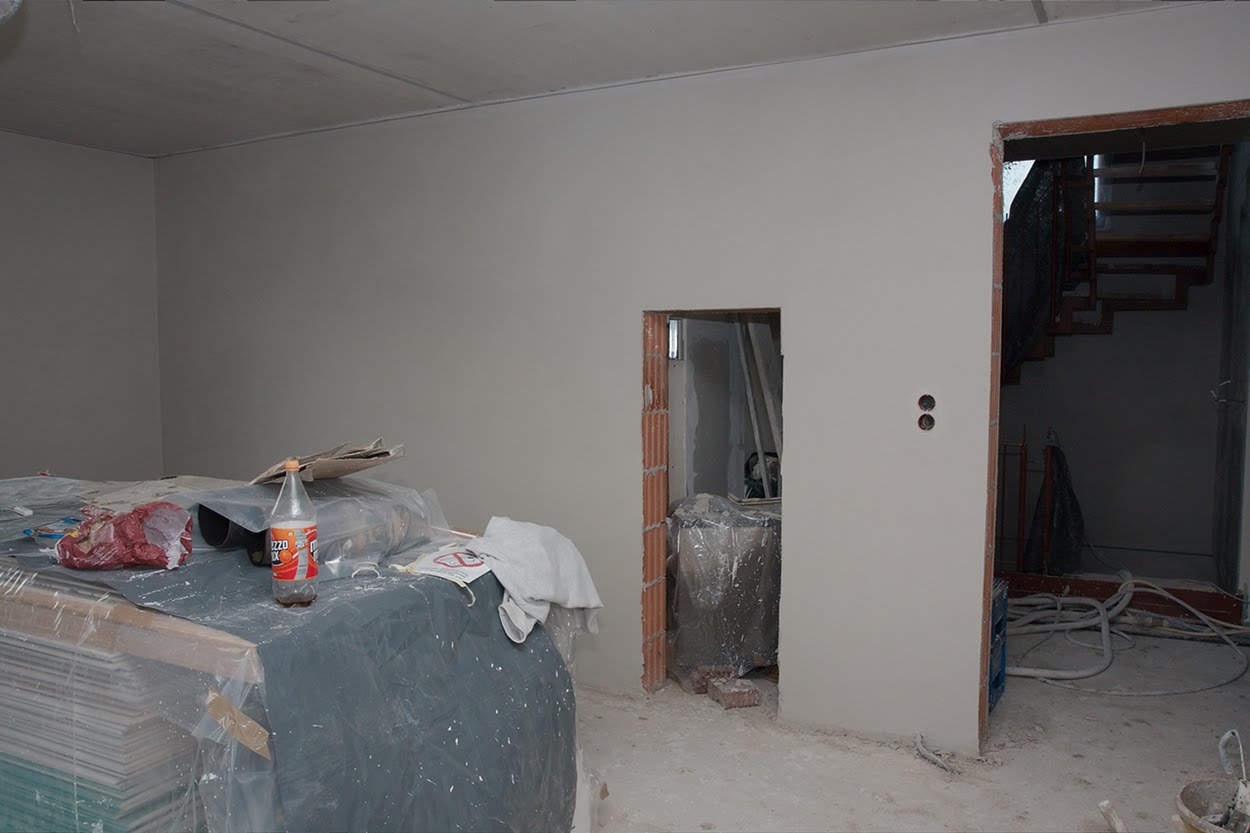 Hausbau Innenputz Tag 2