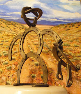  Horseshoe Cowboy Saddle Sculpture