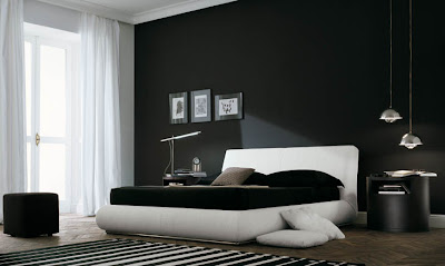dormitorio blanco y negro
