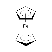 ferrocene with bi-coordinate iron