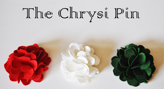 Цветок из фетра на брошку или заколку. Chrysi-Pin-002