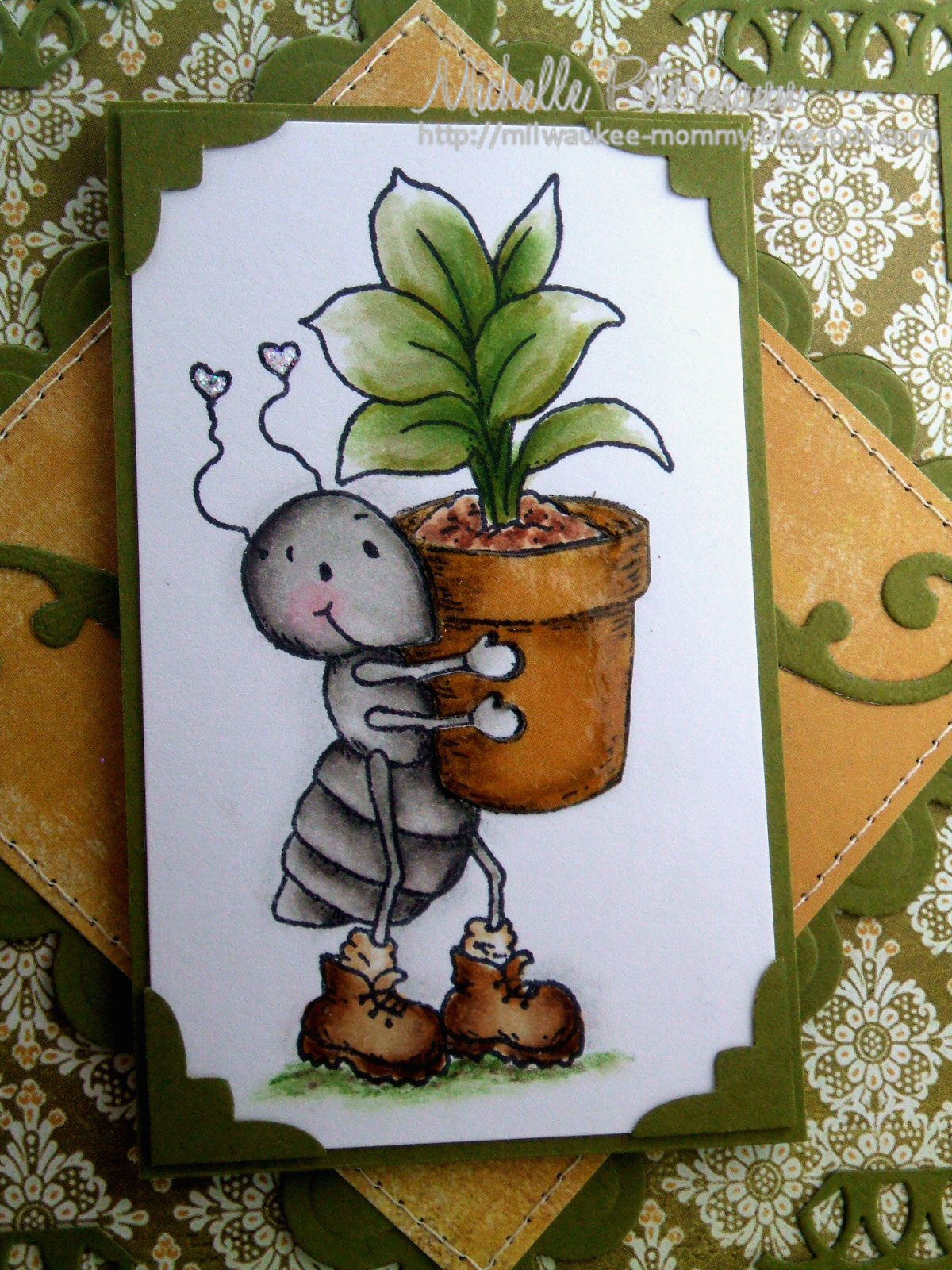 Mom's Time Ant with a rubber tree plant.....