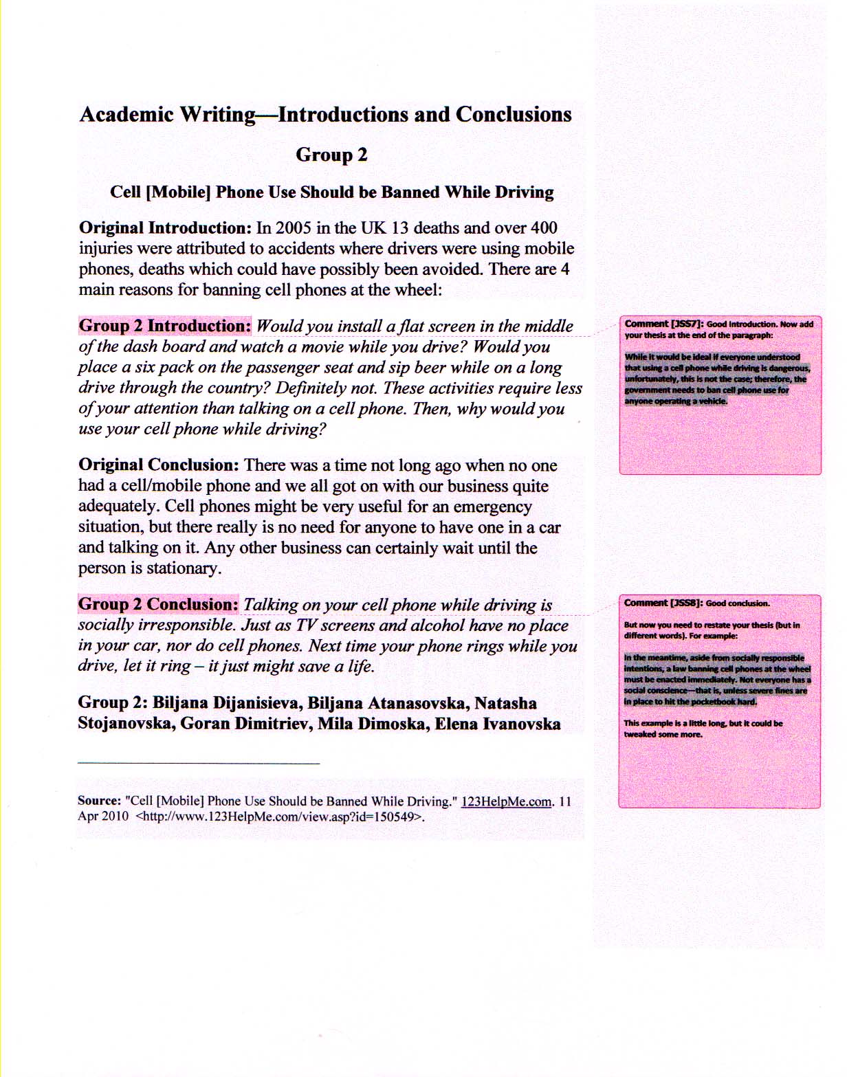 Written persuasive essay