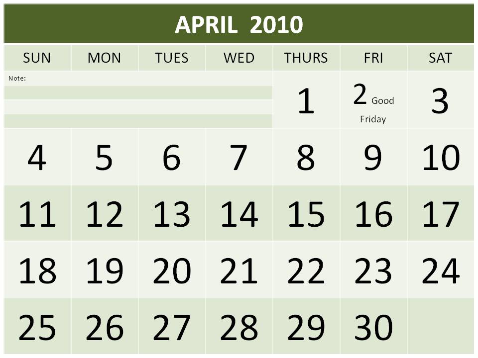 april 2010 calendar printable. april 2010 calendar printable.