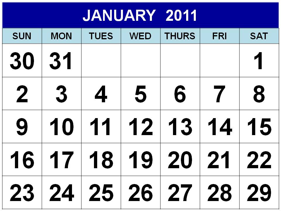 To download and print this Free Monthly Calendar 2011 January: To download and print this Free Monthly Calendar 2011 January: